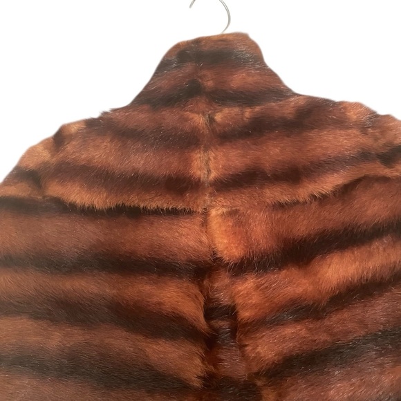 Vintage Mink Real Fur Cape Stole Bolero in Rich Brown - Picture 9 of 10